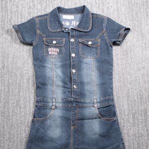 Miss Jeans Embroidered Blue Denim Mini Dress "Diva GIrl" Y2K